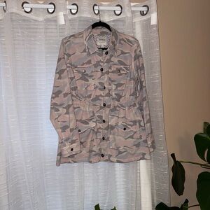 Torrid light pink/grey camo cargo jacket